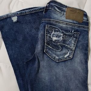 Silver Distressed Jeans